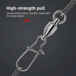 DNDYUJU 5/10PCS Fishing Accessories Connector Pin Bearing Rolling With Hooked Swivel Stainless Steel Snap Fishhook Lure