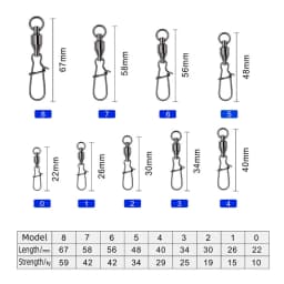 DNDYUJU 5/10PCS Fishing Accessories Connector Pin Bearing Rolling With Hooked Swivel Stainless Steel Snap Fishhook Lure