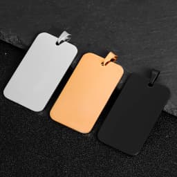 5Pcs High Quality Rectangle Tags Pendant Charm Stainless Steel ID Blank Tags 4 colors Both side Polished