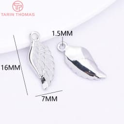 (583)10PCS 16x7MM 24K Champagne Gold Color Plated Brass Angel Wings Charms High Quality Diy Jewelry Accessories