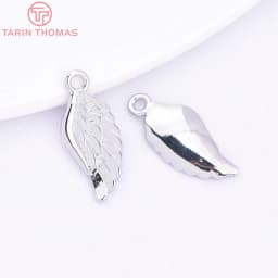 (583)10PCS 16x7MM 24K Champagne Gold Color Plated Brass Angel Wings Charms High Quality Diy Jewelry Accessories