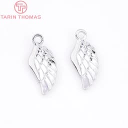 (583)10PCS 16x7MM 24K Champagne Gold Color Plated Brass Angel Wings Charms High Quality Diy Jewelry Accessories