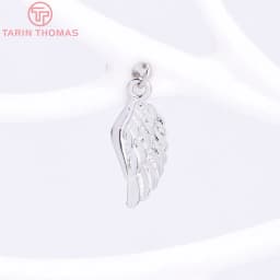 (583)10PCS 16x7MM 24K Champagne Gold Color Plated Brass Angel Wings Charms High Quality Diy Jewelry Accessories