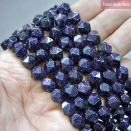 Natural Stone Faceted Dark Blue SandStone Loose Spacers Beads DIY Bracelet Accessories for Jewelry Making 14" Strand 6 8 10MM