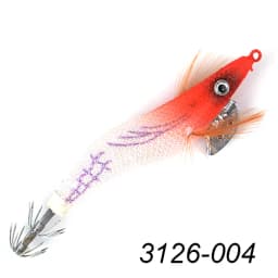 FTK Squid Jig Sea Fishing Lure 8g 12g 15g 19g Squid Hook Wood Shrimp Baits 3D Eyes Luminous Lures Hard Baits 2.0#-3.5#