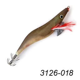 FTK Squid Jig Sea Fishing Lure 8g 12g 15g 19g Squid Hook Wood Shrimp Baits 3D Eyes Luminous Lures Hard Baits 2.0#-3.5#