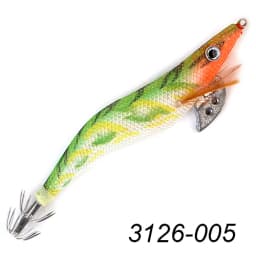 FTK Squid Jig Sea Fishing Lure 8g 12g 15g 19g Squid Hook Wood Shrimp Baits 3D Eyes Luminous Lures Hard Baits 2.0#-3.5#