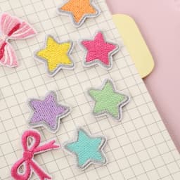 Self-adhesive Cartoon Bow Star Embroidery Iron-on Patches for clothing Sew Iron on Clothes Shoes phone case fabric Sticker DIY
