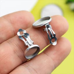 Stainless Steel 6mm 8mm 10mm 12mm 14mm 16mm 20mm Round Cabochon Earring Settings Ear Clip Cameo Base Blank Tray Do Not Fade