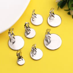 Stainless Steel 6mm 8mm 10mm 12mm 14mm 16mm 20mm Round Cabochon Earring Settings Ear Clip Cameo Base Blank Tray Do Not Fade