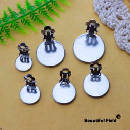 Stainless Steel 6mm 8mm 10mm 12mm 14mm 16mm 20mm Round Cabochon Earring Settings Ear Clip Cameo Base Blank Tray Do Not Fade