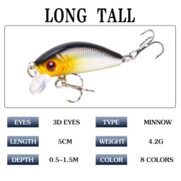 1PCS Minnow Fishing Lure 50mm4.2g Topwater Hard Bait Wobbler Jig Bait Crank Bait Carp Striped Bass Pesca Fishing Tackle SwimBait
