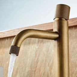 Basin Faucets Antique Bronze Bathroom Faucet Hot & Cold Brass Bathroom Sink Faucet Deck Mounted Lavotory Faucet Mixer Water Tap