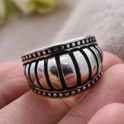 Elegant Hot Sell Stripe Design Thai Silver Ladies Ring Original Jewelry For Women Birthday Gift No Fade