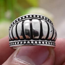 Elegant Hot Sell Stripe Design Thai Silver Ladies Ring Original Jewelry For Women Birthday Gift No Fade