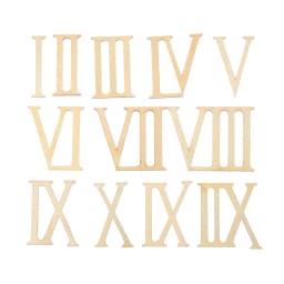12Pcs/set 7cm Roman Digital Wooden Clock Accessories Roman Numerals Wood Chip Clock Parts Home Decor Laser Cut DIY Crafts Pieces