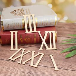 12Pcs/set 7cm Roman Digital Wooden Clock Accessories Roman Numerals Wood Chip Clock Parts Home Decor Laser Cut DIY Crafts Pieces