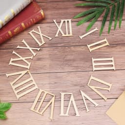 12Pcs/set 7cm Roman Digital Wooden Clock Accessories Roman Numerals Wood Chip Clock Parts Home Decor Laser Cut DIY Crafts Pieces