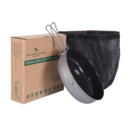 Boundless Voyage Titanium Non-stick Frying Pan with Folding Handle Camping Picnic Skillet Griddle Tableware Plate Dish Bowl
