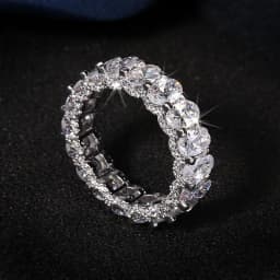 Hip-hop White Zircon Ring Fashion Men's Zircon Ring Exaggerated Personality Ring for Women Jewelry Gift