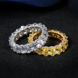 Hip-hop White Zircon Ring Fashion Men's Zircon Ring Exaggerated Personality Ring for Women Jewelry Gift