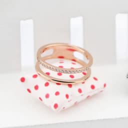 Beautiful Hollow Double Layer Inlaid 21 Zircon Ring For Women Love Gift Stainless Steel Gold Color Jewelry