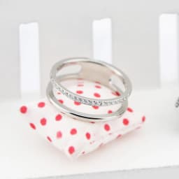 Beautiful Hollow Double Layer Inlaid 21 Zircon Ring For Women Love Gift Stainless Steel Gold Color Jewelry