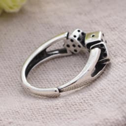 2023 New Arrival Individual Dice Design Thai Silver Ladies Finger Ring Jewelry Promotion Cheap Gifts No Fade