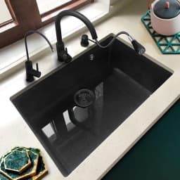 Kitchen Sink Strainer Plug Water Basin Sink Drain Filter Basket Draine Accessories 304 Stainless Steel Black