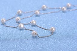 MEEKCAT 925 Sterling Silver Jewelry 12 PCS 6mm Freshwater Pearl Box Chain Choker Necklace kolye collares bijoux femme DN170