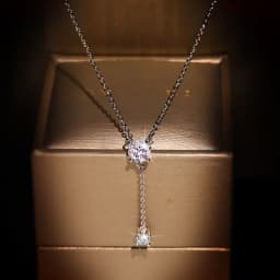 Big Bling Water Drop Pendant Real 925 Sterling Silver Long Chain Necklace for Women Fashion Jewelry Cute Statement Necklace