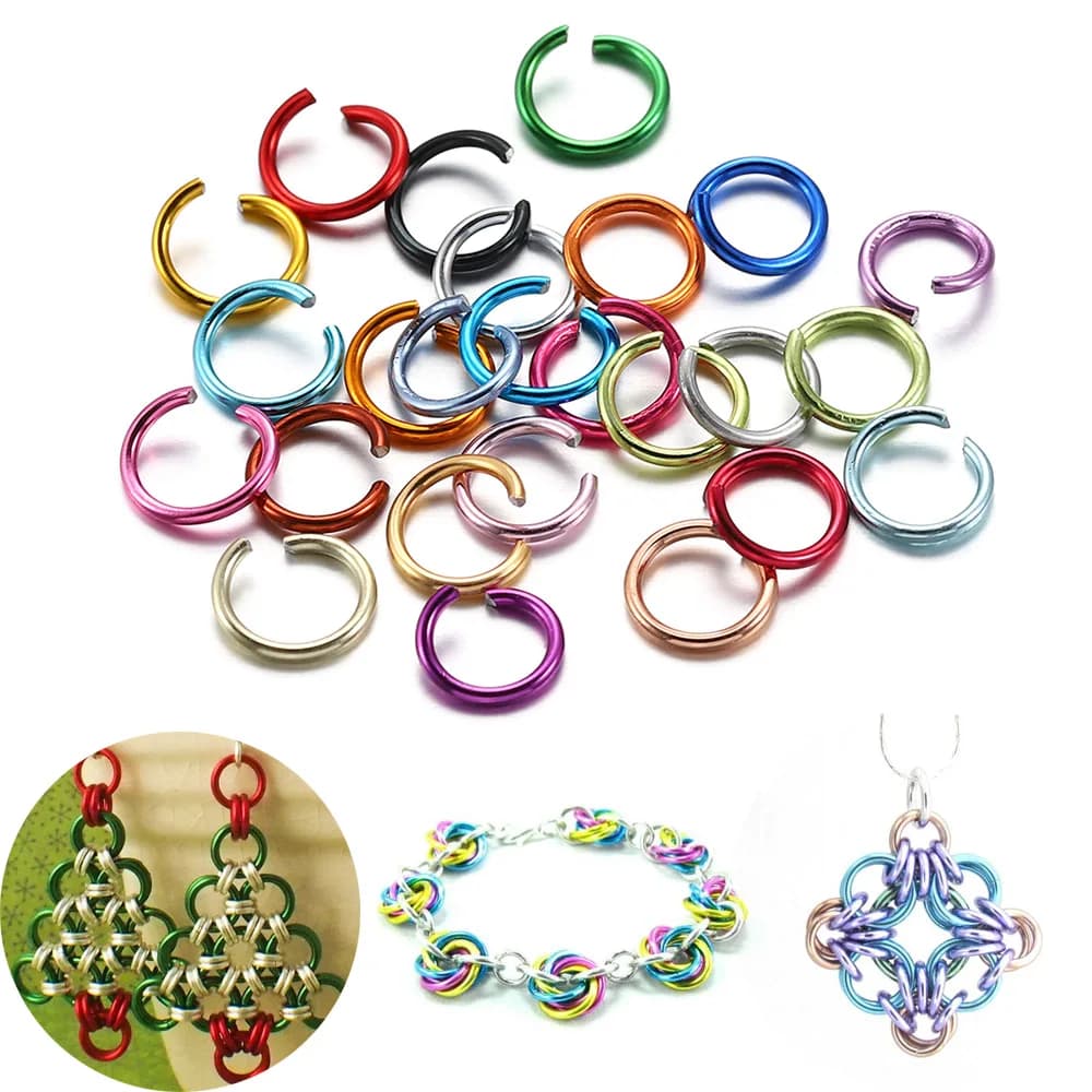 300pcs/lot 6 8 10 mm Metal Colorful Single Loops Open Jump Rings Split Rings Connectors For DIY Jewelry Making Findings Supplies