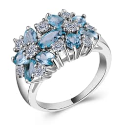 Huitan Hot Sale Cocktail Party Ring Flower Cubic Zirconia Valentine's Day Gift Fashion Jewelry Luxury Rings for Women & Lover