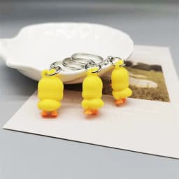 3D Cartoon Anime Cute Mini Yellow Duck Keychain 2.5CM Duckling Key Ring Pendant Jewelry
