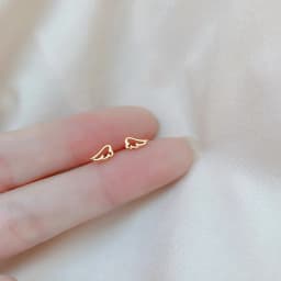 Lovely Small Earrings Piercings Wing Heart Stud Earrings For Women Gold Color 925 Silver Needles Ear Stud Jewelry For Teen Gift