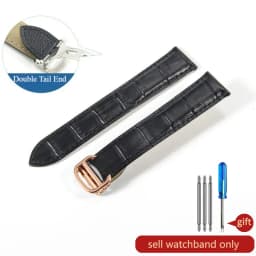 For Cartier 18 20 22 23mm Watchband Bamboo Knot Pattern Men Genuine Leather Santos Women Key Fold Buckle London Watch Strap