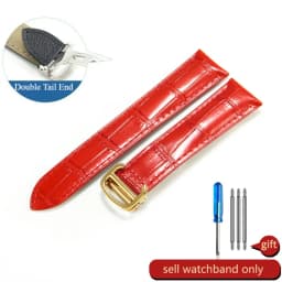 For Cartier 18 20 22 23mm Watchband Bamboo Knot Pattern Men Genuine Leather Santos Women Key Fold Buckle London Watch Strap