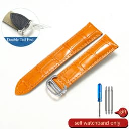 For Cartier 18 20 22 23mm Watchband Bamboo Knot Pattern Men Genuine Leather Santos Women Key Fold Buckle London Watch Strap