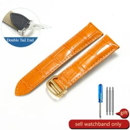 For Cartier 18 20 22 23mm Watchband Bamboo Knot Pattern Men Genuine Leather Santos Women Key Fold Buckle London Watch Strap