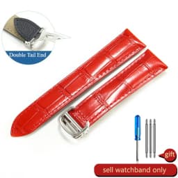 For Cartier 18 20 22 23mm Watchband Bamboo Knot Pattern Men Genuine Leather Santos Women Key Fold Buckle London Watch Strap