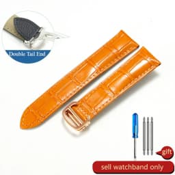 For Cartier 18 20 22 23mm Watchband Bamboo Knot Pattern Men Genuine Leather Santos Women Key Fold Buckle London Watch Strap