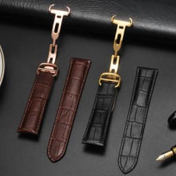 For Cartier 18 20 22 23mm Watchband Bamboo Knot Pattern Men Genuine Leather Santos Women Key Fold Buckle London Watch Strap