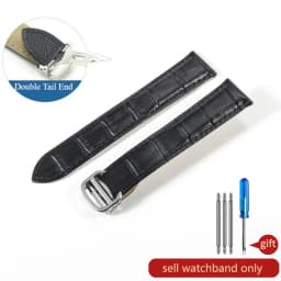 For Cartier 18 20 22 23mm Watchband Bamboo Knot Pattern Men Genuine Leather Santos Women Key Fold Buckle London Watch Strap