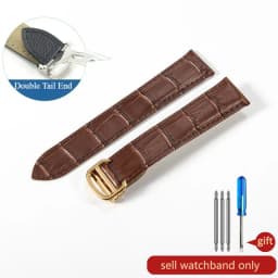 For Cartier 18 20 22 23mm Watchband Bamboo Knot Pattern Men Genuine Leather Santos Women Key Fold Buckle London Watch Strap