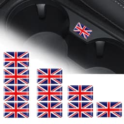 10pcs Epoxy UK United Kingdom Flag Sticker Car Interior Decoration Decal for Jaguar XE XF XJ Land Rover Range Rover Evoque Badge