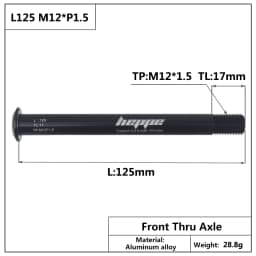 HEPPE Bike Thru Axle Front Fork Shaft Skewers 12x100/110 Rear Hub Thru Axle 12x142/148 M12xP1.0/1.25/1.5/1.75 Bike Quick Release