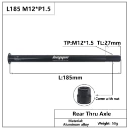 HEPPE Bike Thru Axle Front Fork Shaft Skewers 12x100/110 Rear Hub Thru Axle 12x142/148 M12xP1.0/1.25/1.5/1.75 Bike Quick Release