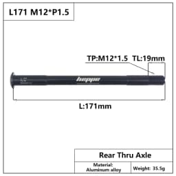 HEPPE Bike Thru Axle Front Fork Shaft Skewers 12x100/110 Rear Hub Thru Axle 12x142/148 M12xP1.0/1.25/1.5/1.75 Bike Quick Release