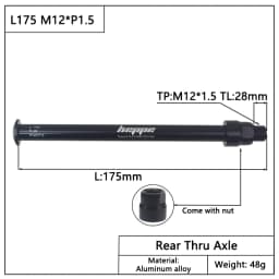 HEPPE Bike Thru Axle Front Fork Shaft Skewers 12x100/110 Rear Hub Thru Axle 12x142/148 M12xP1.0/1.25/1.5/1.75 Bike Quick Release