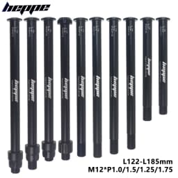 HEPPE Bike Thru Axle Front Fork Shaft Skewers 12x100/110 Rear Hub Thru Axle 12x142/148 M12xP1.0/1.25/1.5/1.75 Bike Quick Release